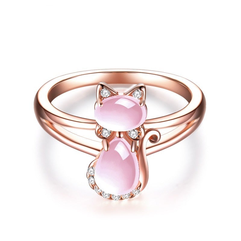 Ring Katze in Roségold