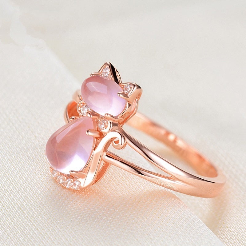 Ring Katze in Roségold