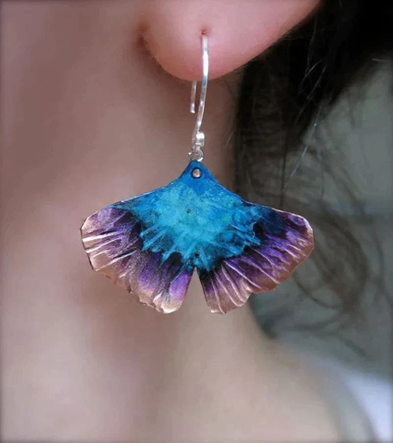 Boho-Ohrringe mit blauem Schmetterling aus Sterlingssilber