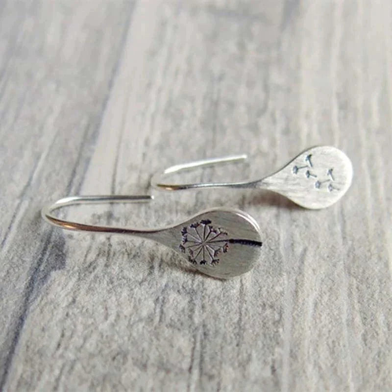 925 Sterling Silber Löwenzahn-Ohrringe