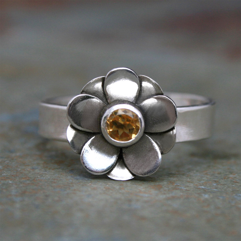 Vintage Silber Gänseblümchen Ring