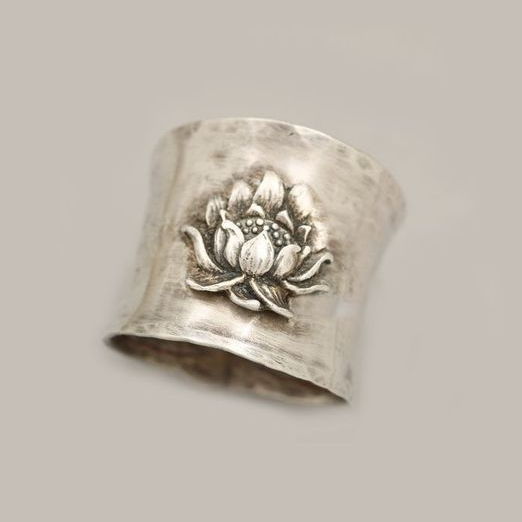 Vintage Silber Lotus Ring