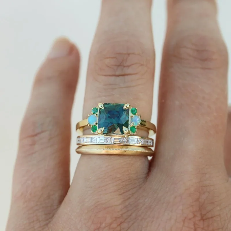 Ring aus blauem Glas im Vintage-Stil