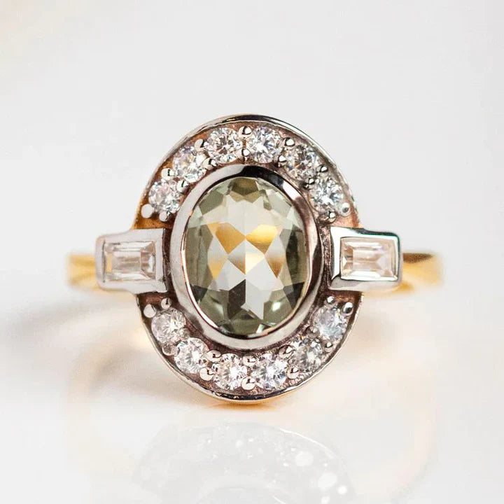 Vintage Kristall Grüner Ring